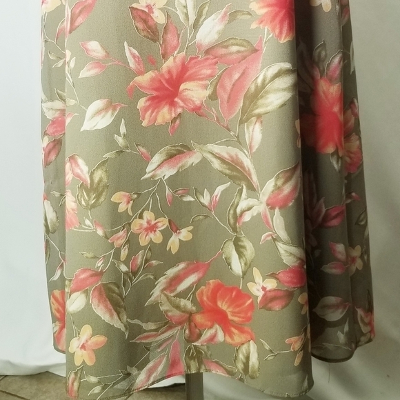 Coldwater Creek‎ Size 10 Long maxi dress Sleeveless tank Floral Tan split Back - Picture 3 of 11
